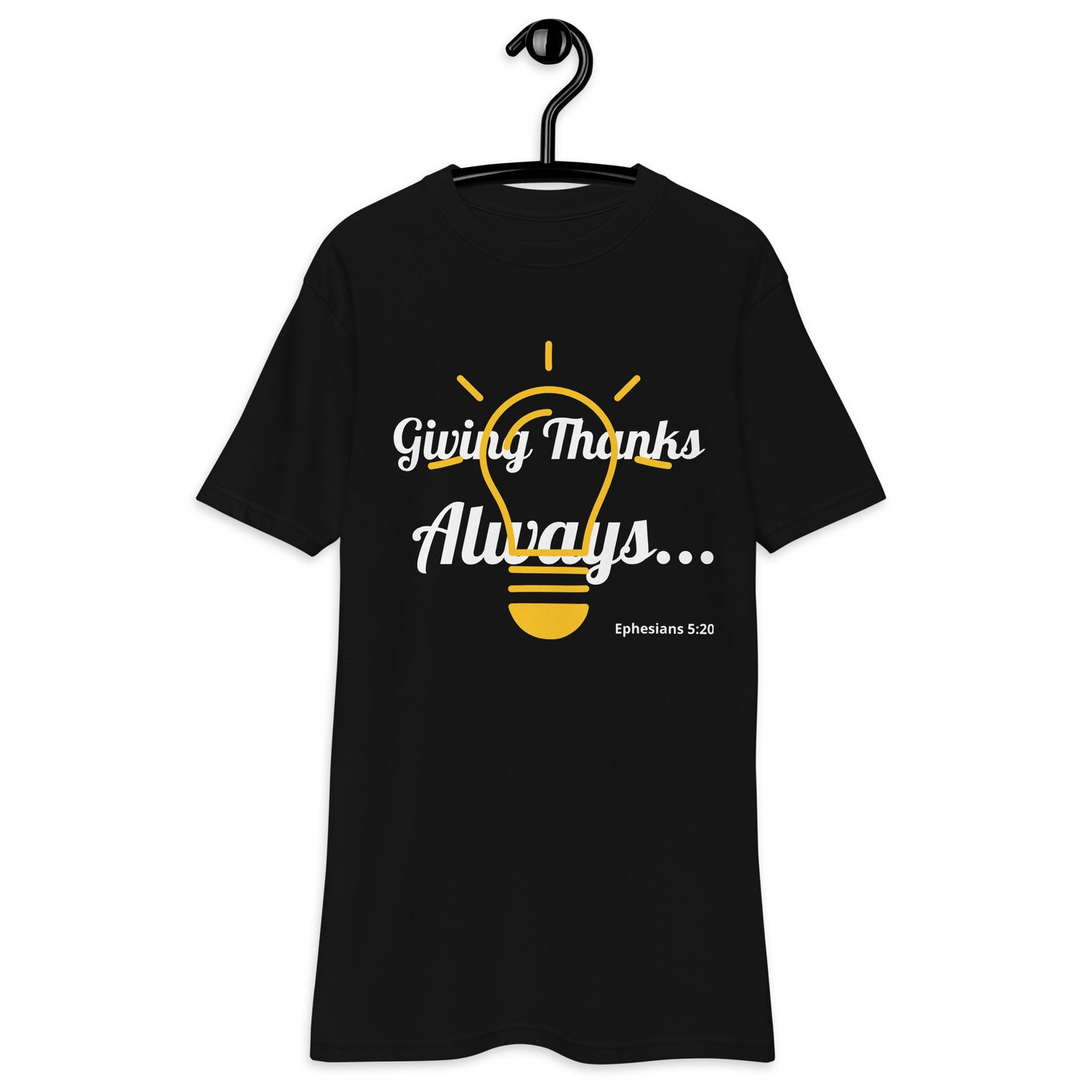 Men’s Premium Heavyweight Tee- Ephesians 5:20
