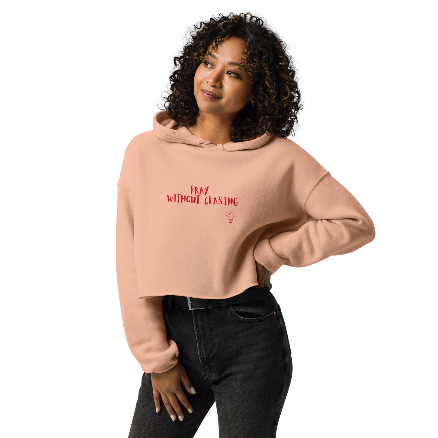 Women’s Crop Hoodie- 1 Thessalonians 5:17