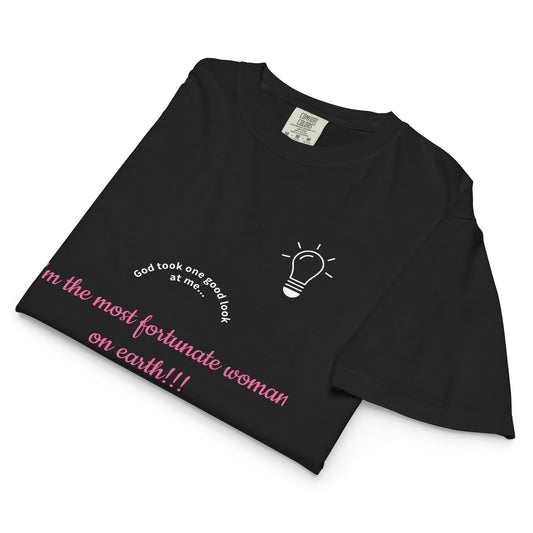 Women's Heavyweight Boxy T-Shirt- Luke 1:48 (MSG)