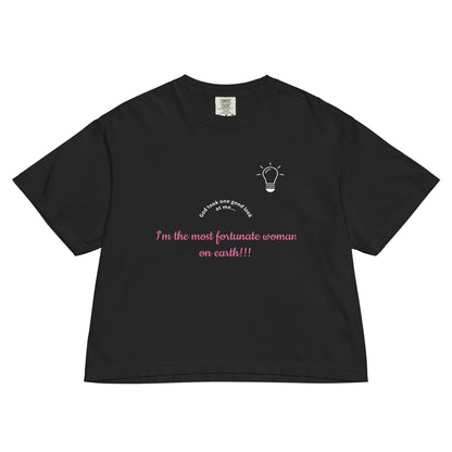 Women's Heavyweight Boxy T-Shirt- Luke 1:48 (MSG)